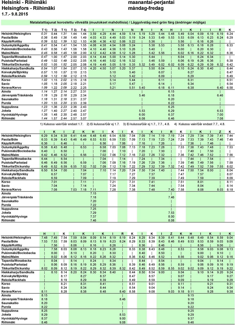 39 1.52 1.53 4.06 4.36 4.52 5.06 5.22 5.36 5.56 6.16 6.26 Oulunkylä/Åggelby 0.41 0.54 1.41 1.54 1.55 4.08 4.38 4.54 5.08 5.24 5.38 5.53 5.58 6.13 6.18 6.28 6.33 Pukinmäki/Bocksbacka 0.43 0.56 1.43 1.