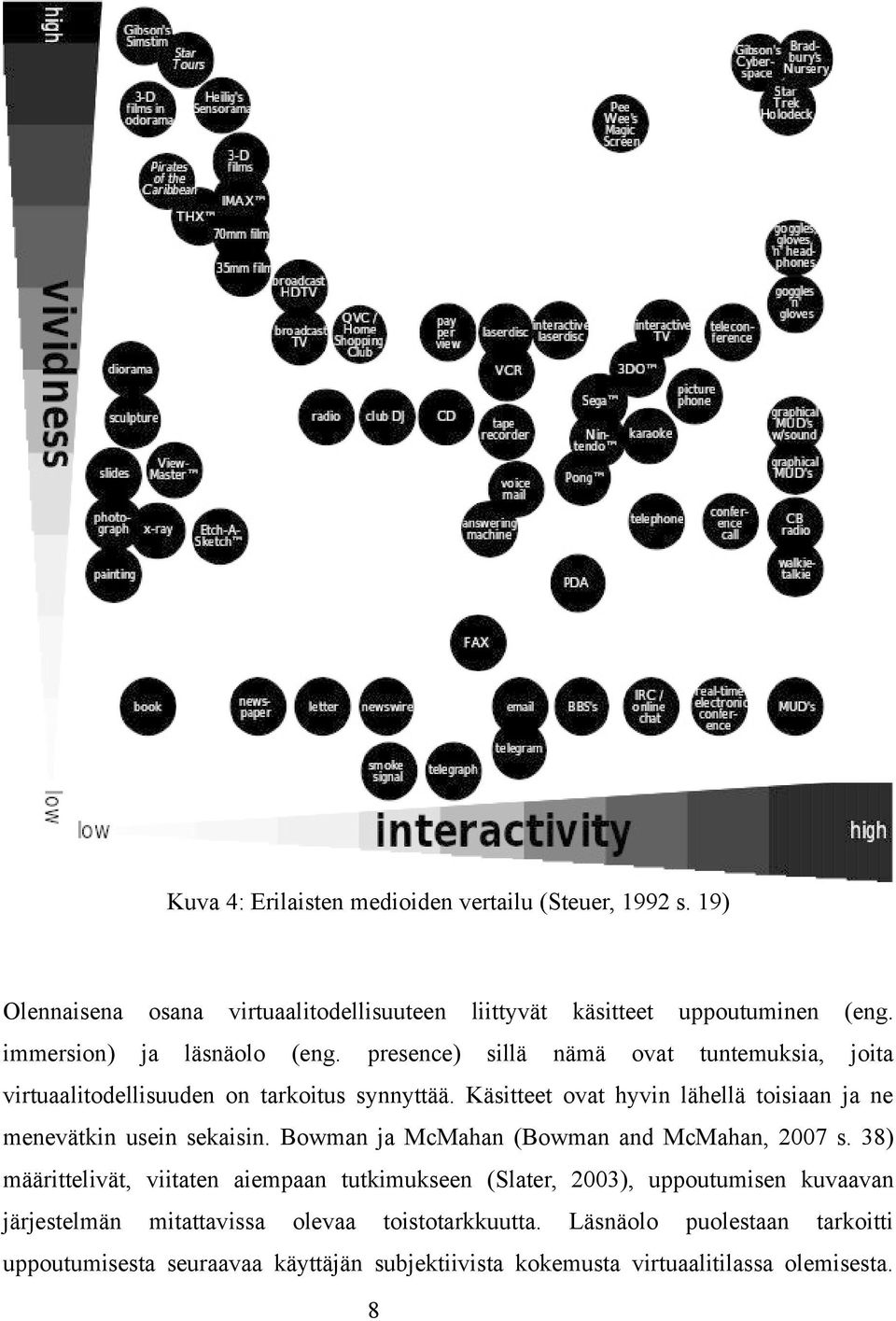 Käsitteet ovat hyvin lähellä toisiaan ja ne menevätkin usein sekaisin. Bowman ja McMahan (Bowman and McMahan, 2007 s.