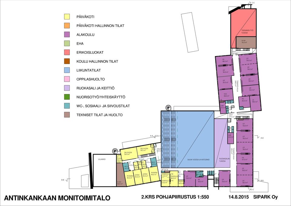 0 m².0 m². m².0 m² KIRJASTO 0.0 m² WC hk Sä. m². m² ESIKOULU A/ PK.0 m².0 m² ESIKOULU/ PK ESIKOULU B / PK.0 m² PR/PK 0.