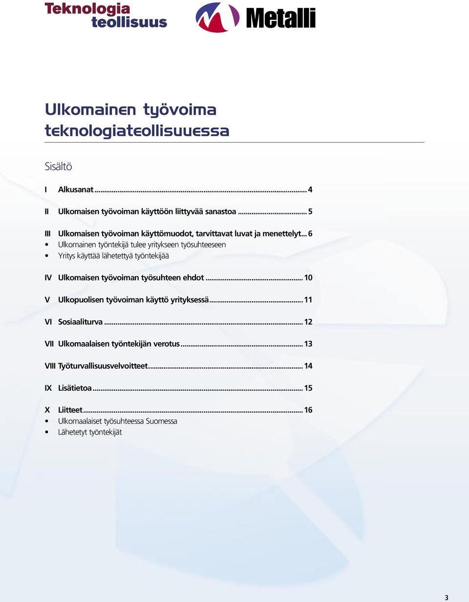 .. 6 Ulkomainen työntekijä tulee yritykseen työsuhteeseen Yritys käyttää lähetettyä työntekijää IV Ulkomaisen työvoiman työsuhteen ehdot.