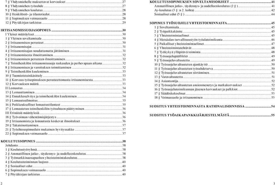 .. 31 5 Irtisanomisesta ilmoittaminen...32 6 Irtisanomisen perusteen ilmoittaminen...32 7 Toimihenkilön irtisanomissuoja raskauden ja perhevapaan aikana.