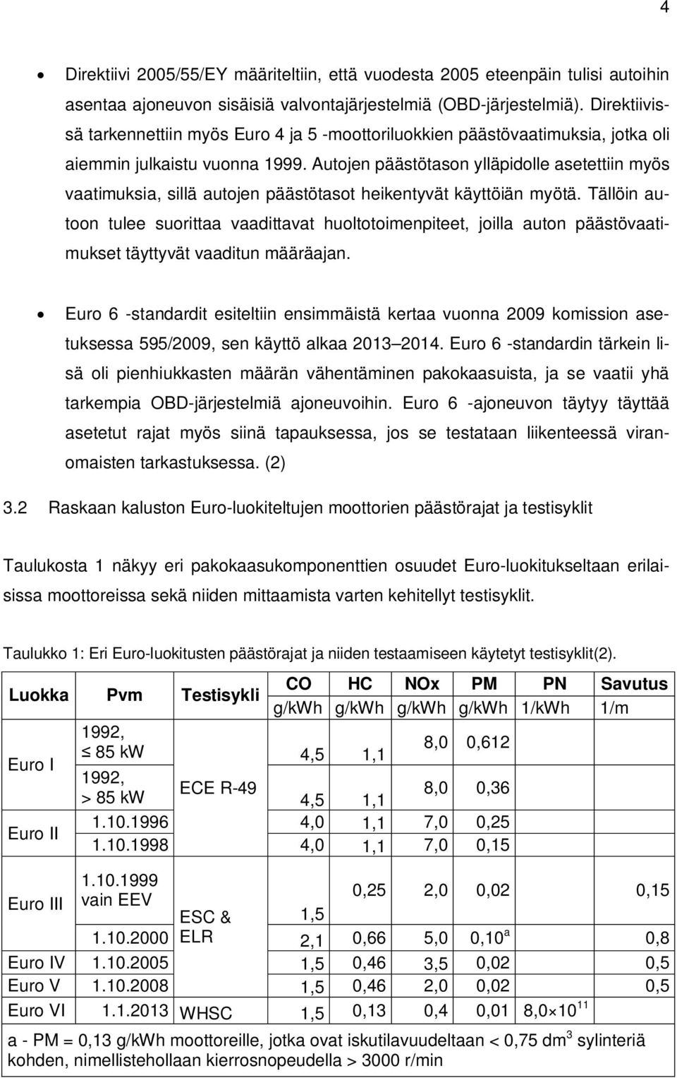 Autojen päästötason ylläpidolle asetettiin myös vaatimuksia, sillä autojen päästötasot heikentyvät käyttöiän myötä.