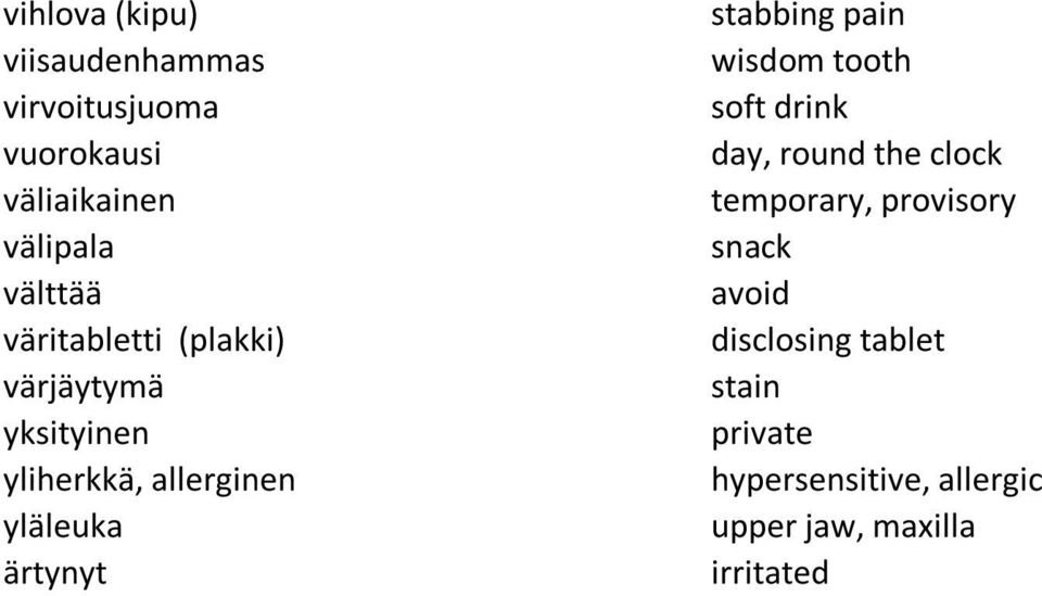 stabbing pain wisdom tooth soft drink day, round the clock temporary, provisory snack