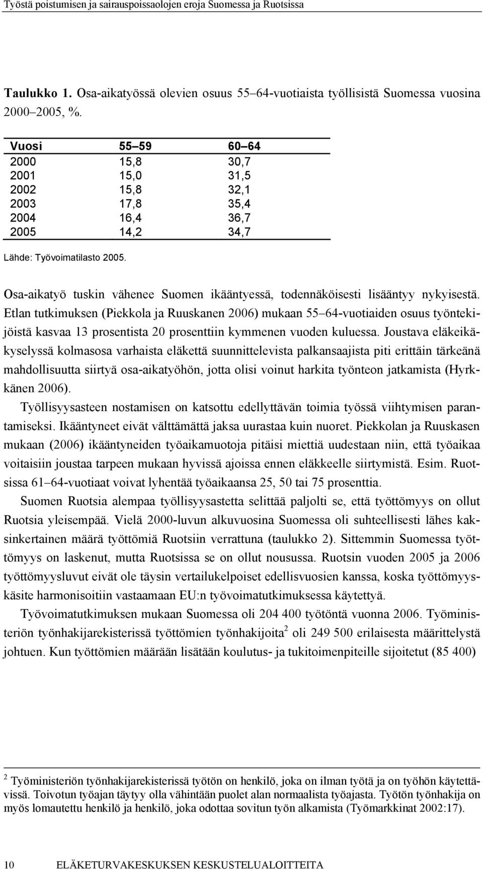 Osa-aikatyö tuskin vähenee Suomen ikääntyessä, todennäköisesti lisääntyy nykyisestä.