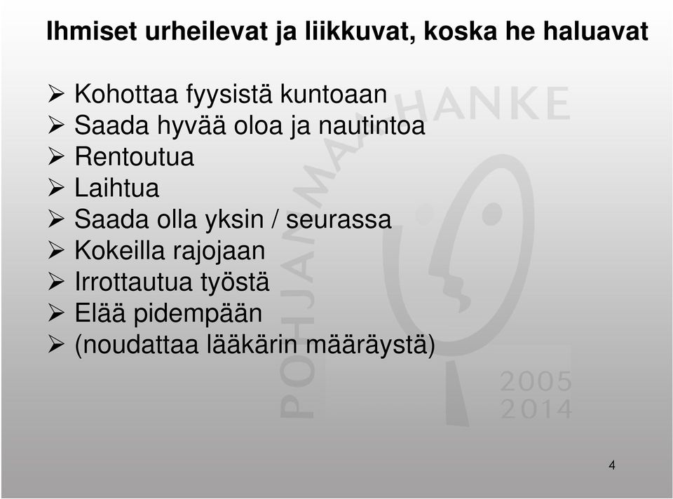 Laihtua Saada olla yksin / seurassa Kokeilla rajojaan