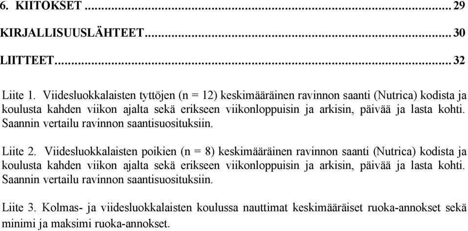 päivää ja lasta kohti. Saannin vertailu ravinnon saantisuosituksiin. Liite 2.