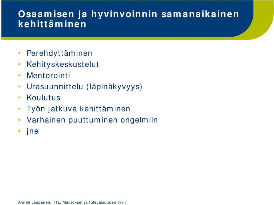 Mentorointi Urasuunnittelu (läpinäkyvyys)