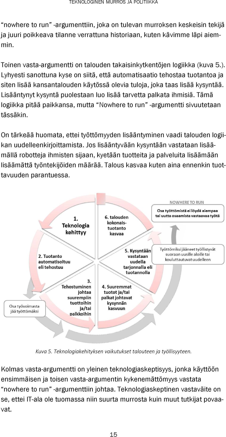 Lyhyesti sanottuna kyse on siitä, että automatisaatio tehostaa tuotantoa ja siten lisää kansantalouden käytössä olevia tuloja, joka taas lisää kysyntää.