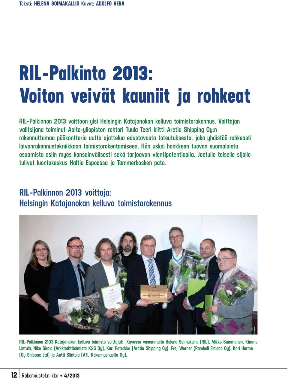 RIL-Palkinto 2013: