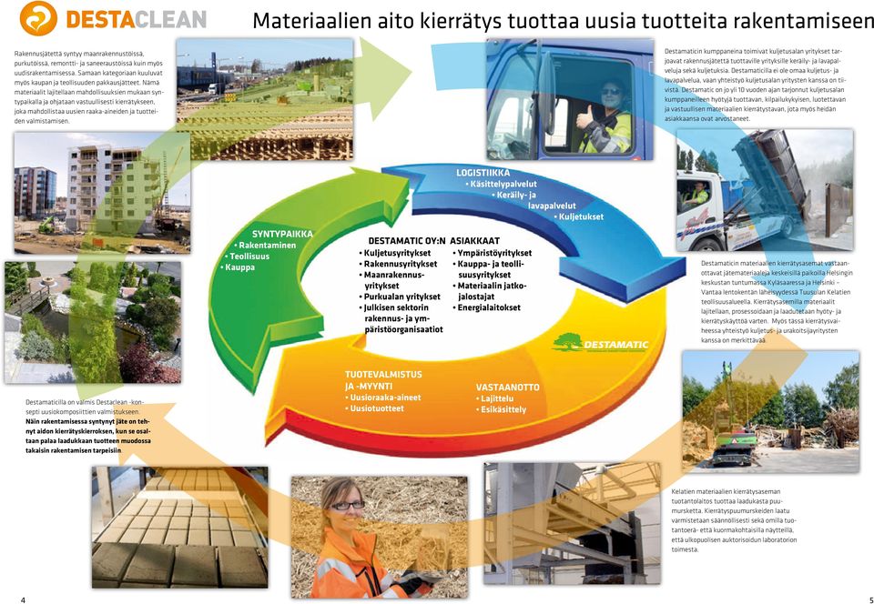 Nämä materiaalit lajitellaan mahdollisuuksien mukaan syntypaikalla ja ohjataan vastuullisesti kierrätykseen, joka mahdollistaa uusien raaka-aineiden ja tuotteiden valmistamisen.