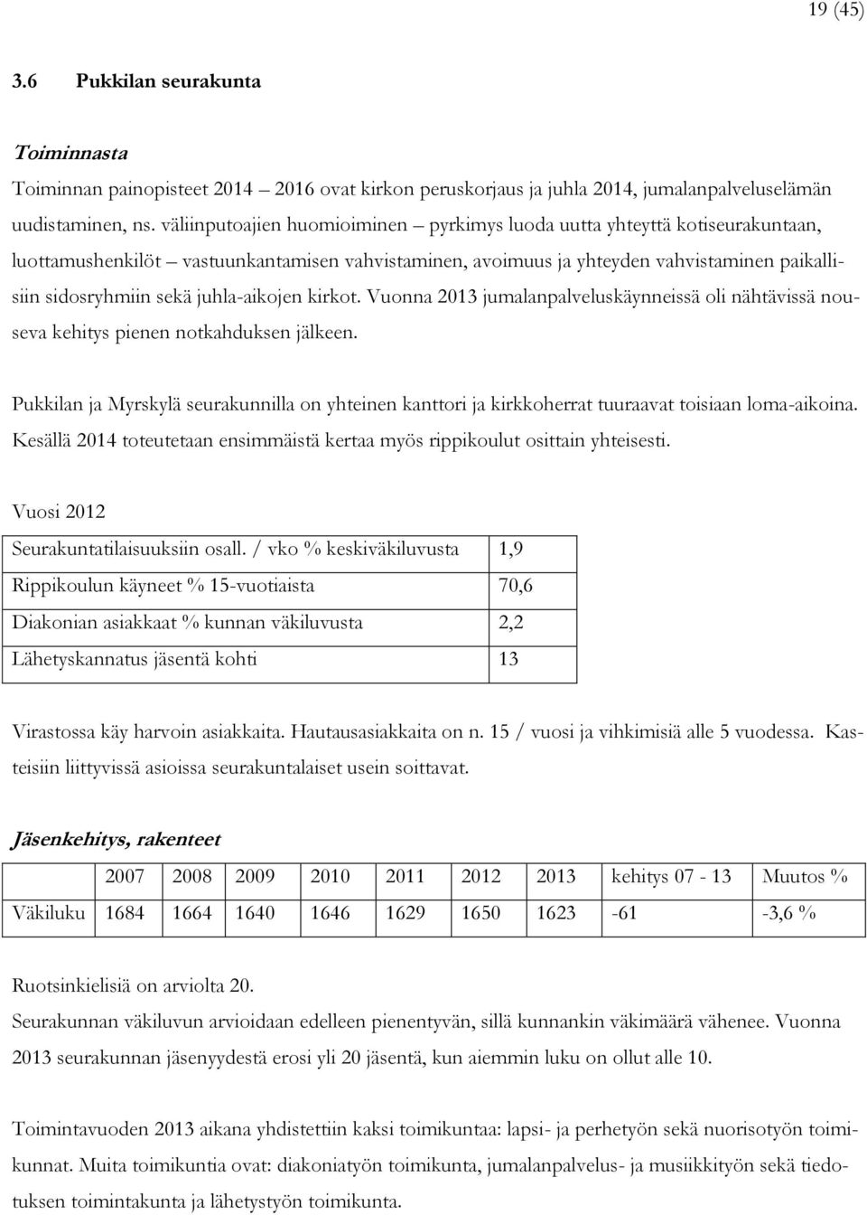 juhla-aikojen kirkot. Vuonna 2013 jumalanpalveluskäynneissä oli nähtävissä nouseva kehitys pienen notkahduksen jälkeen.