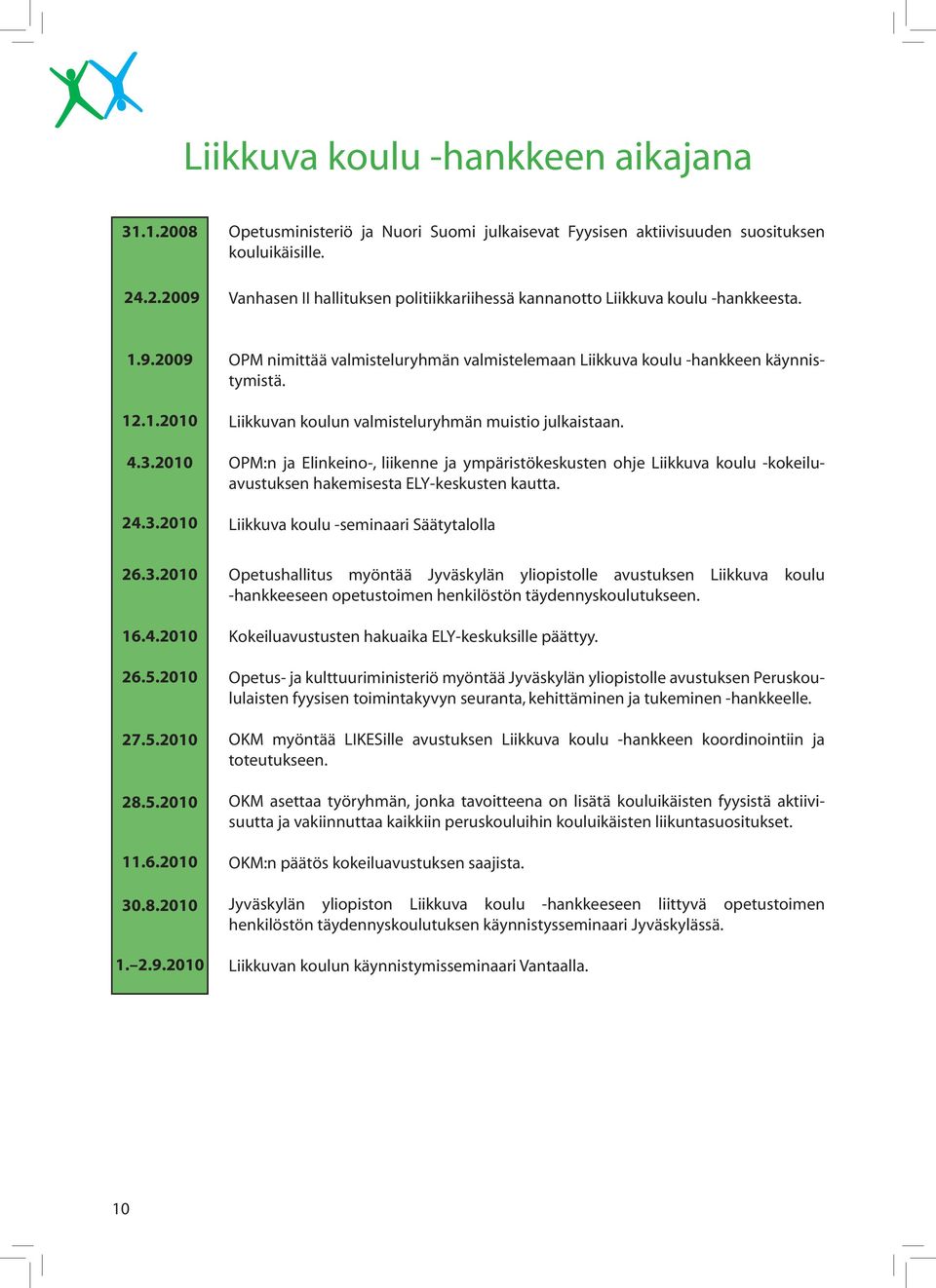 Liikkuvan koulun valmisteluryhmän muistio julkaistaan. OPM:n ja Elinkeino-, liikenne ja ympäristökeskusten ohje Liikkuva koulu -kokeiluavustuksen hakemisesta ELY-keskusten kautta.