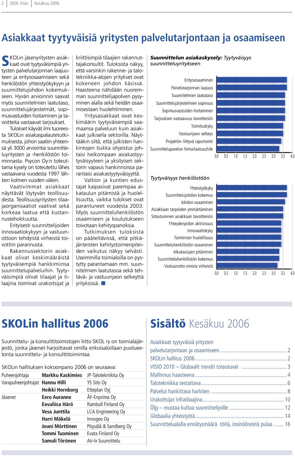 Hyvän arvioinnin saavat myös suunnitelmien laatutaso, suunnittelujärjestelmät, sopimusvastuiden hoitaminen ja tavoitteita vastaavat tarjoukset.