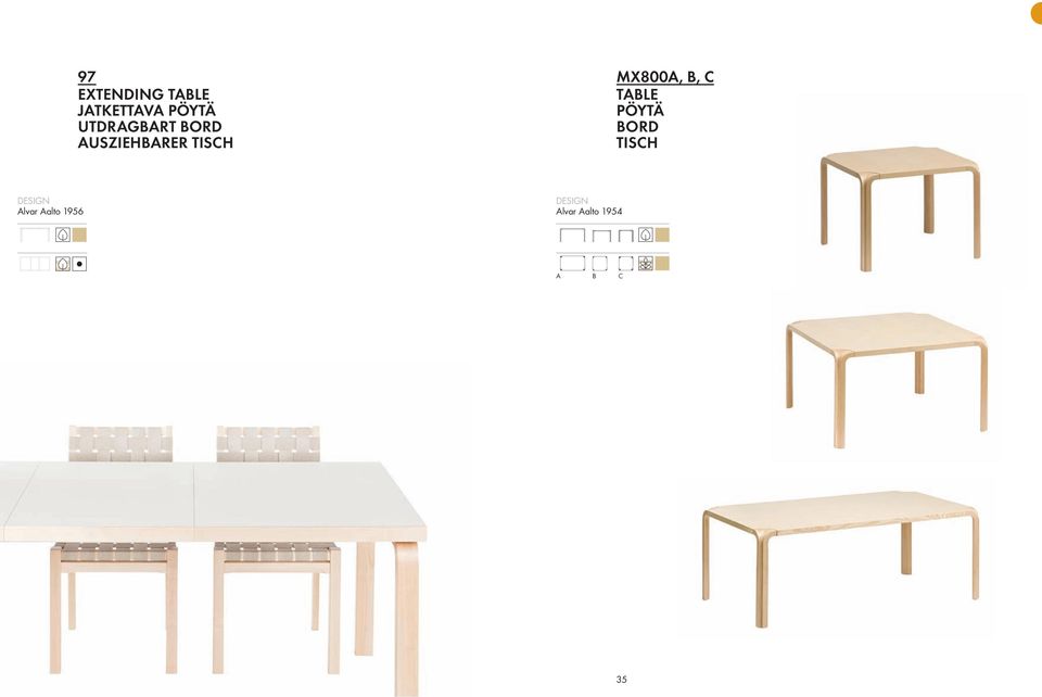 B, C TABLE PÖYTÄ BORD TISCH 55 Alvar Aalto