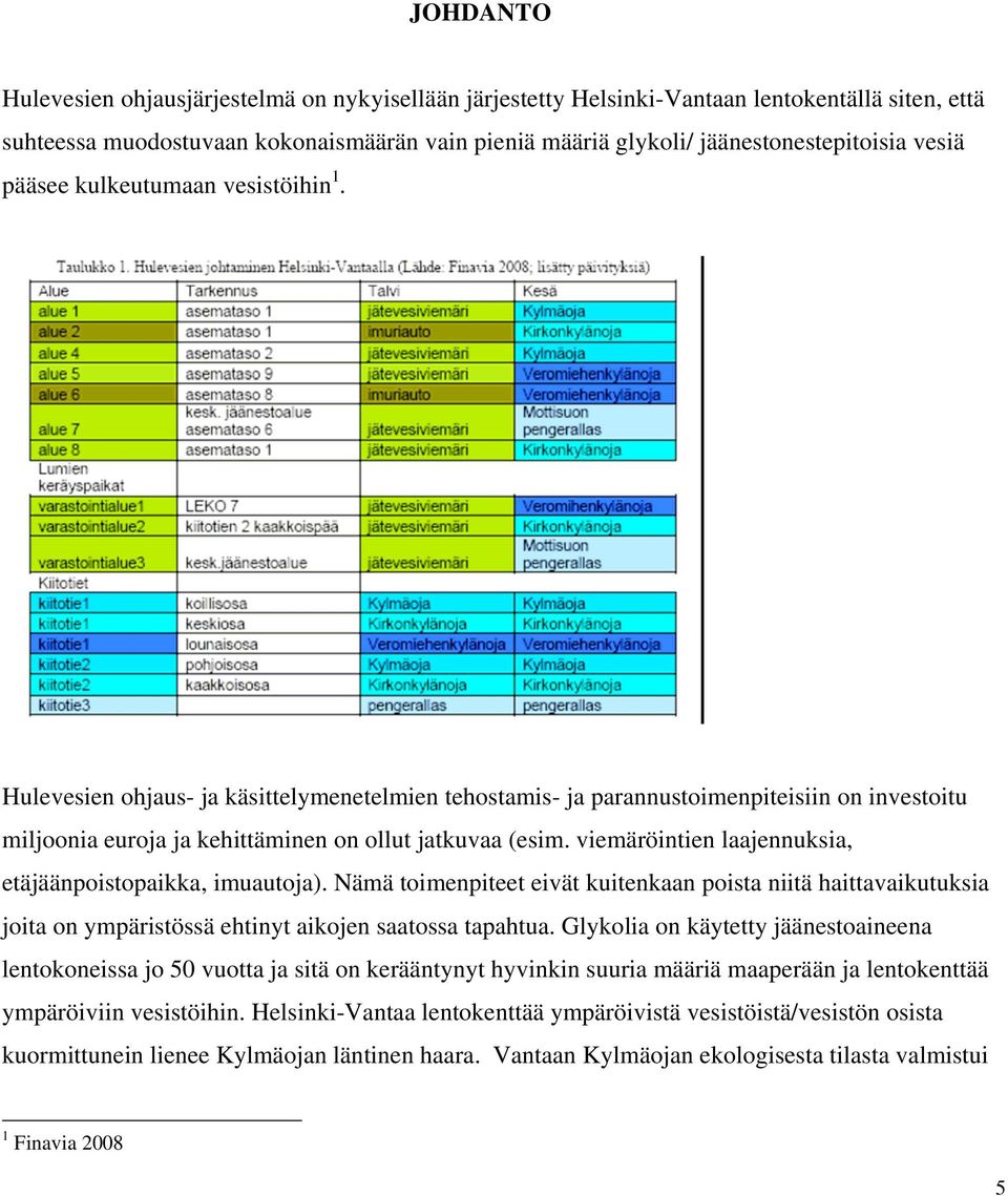 viemäröintien laajennuksia, etäjäänpoistopaikka, imuautoja). Nämä toimenpiteet eivät kuitenkaan poista niitä haittavaikutuksia joita on ympäristössä ehtinyt aikojen saatossa tapahtua.