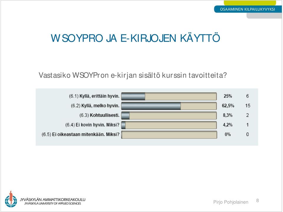 e-kirjan sisältö kurssin