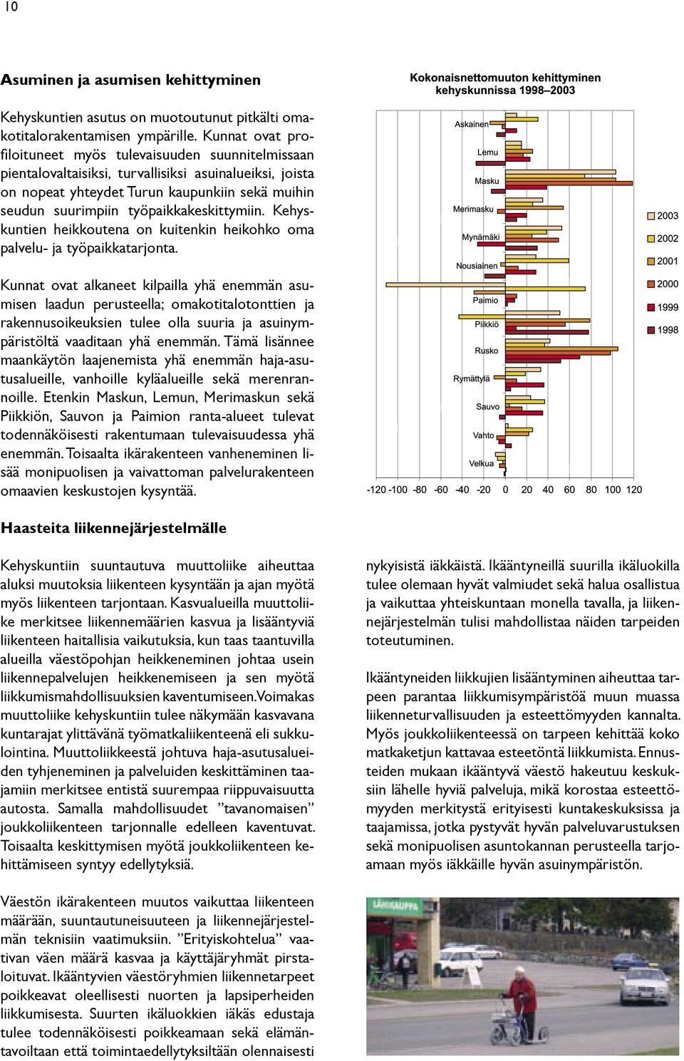 työpaikkakeskittymiin. Kehyskuntien heikkoutena on kuitenkin heikohko oma palvelu- ja työpaikkatarjonta.