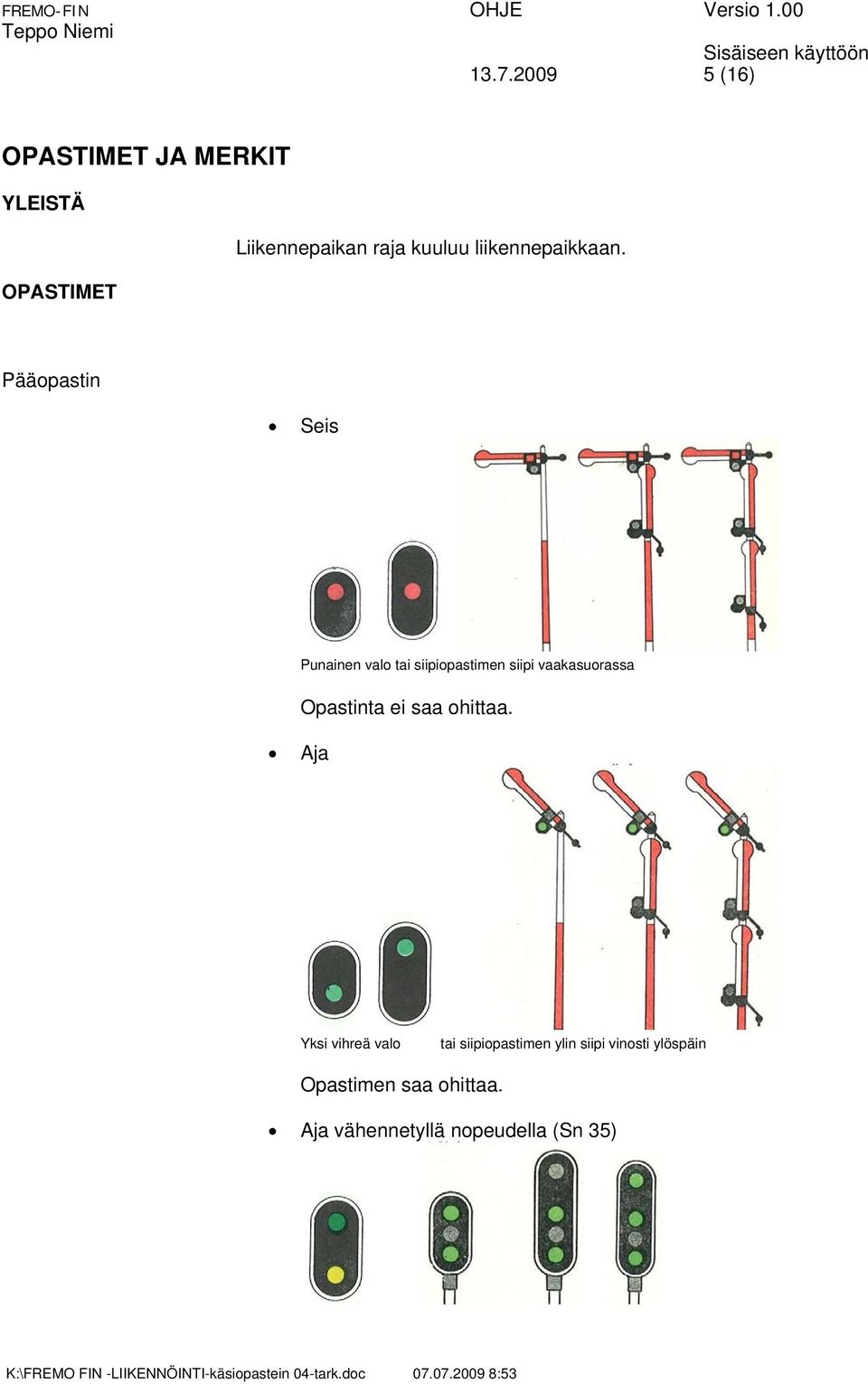 OPASTIMET Pääopastin Seis Aja Punainen valo tai siipiopastimen siipi