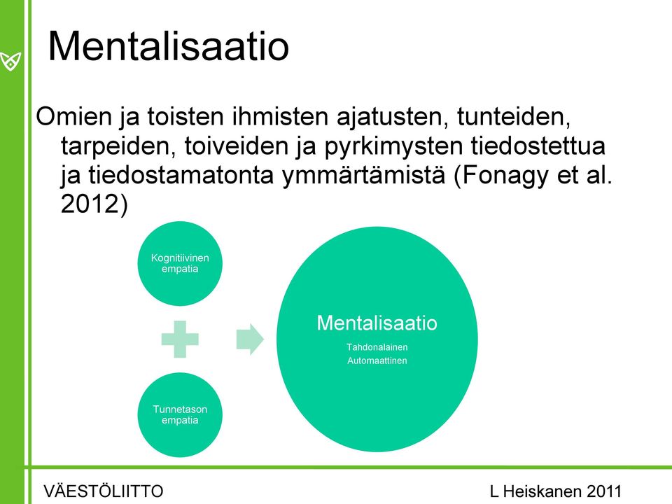 tiedostamatonta ymmärtämistä (Fonagy et al.