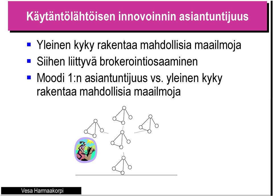 Siihen liittyvä brokerointiosaaminen Moodi 1:n