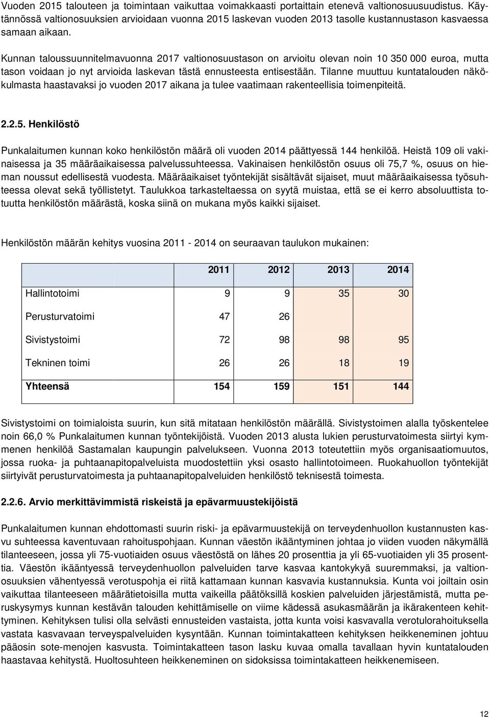 Kunnan taloussuunnitelmavuonna 2017 valtionosuustason on arvioitu olevan noin 10 350 000 euroa, mutta tason voidaan jo nyt arvioida laskevan tästä ennusteesta entisestään.