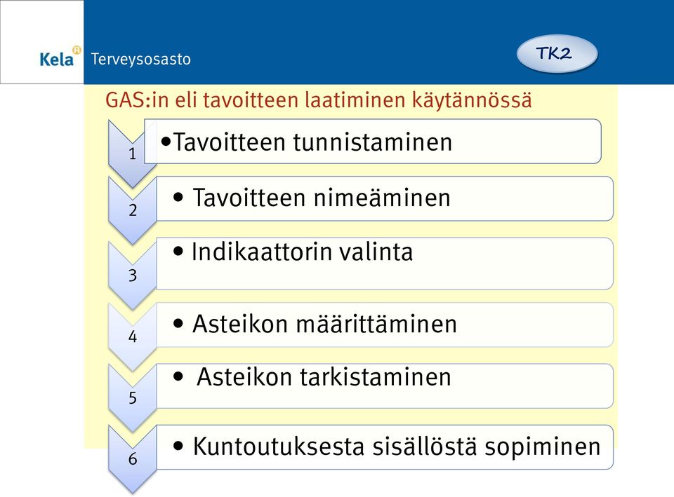 Indikaattorin valinta 4 Asteikon määrittäminen 5