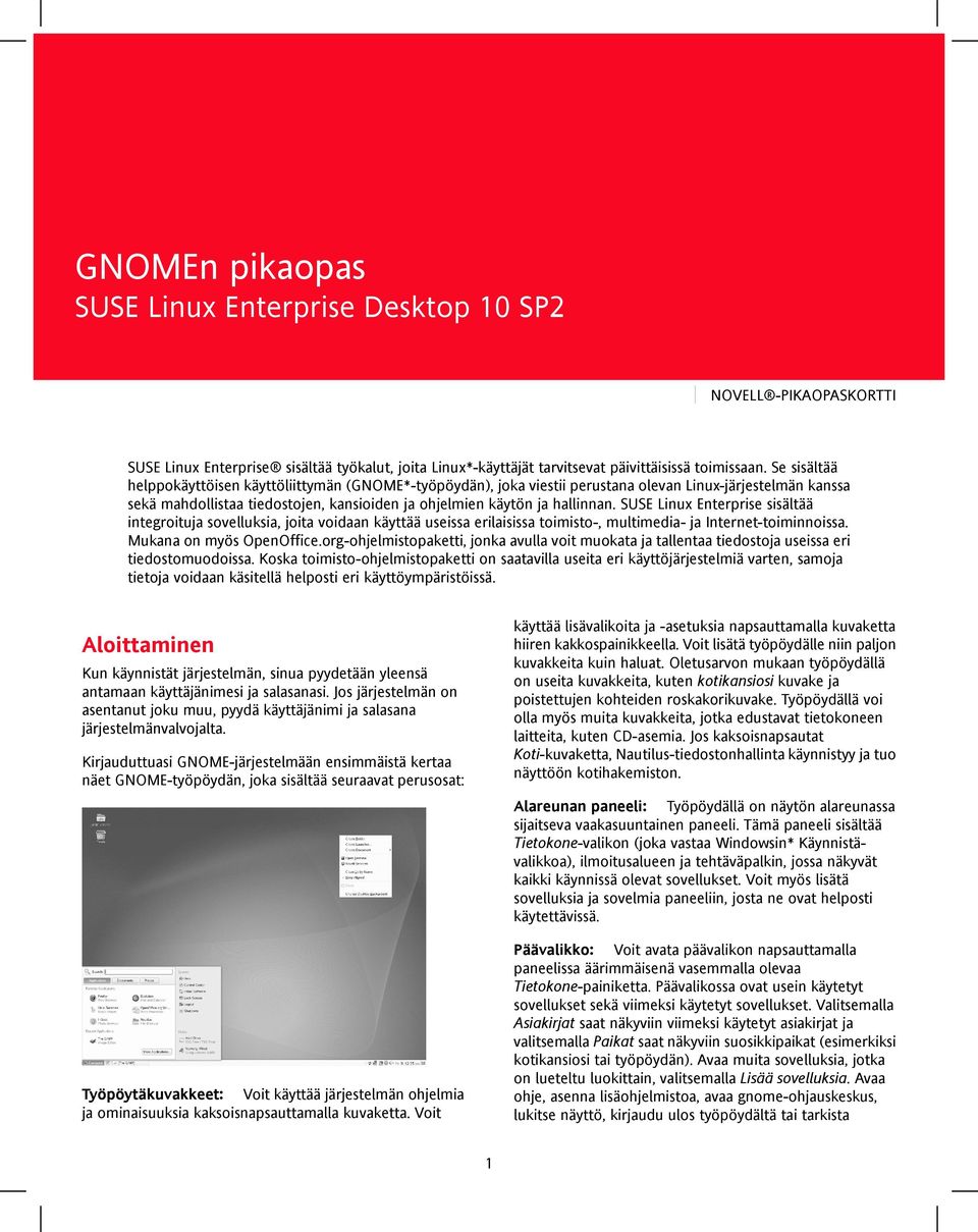 SUSE Linux Enterprise sisältää integroituja sovelluksia, joita voidaan käyttää useissa erilaisissa toimisto-, multimedia- ja Internet-toiminnoissa. Mukana on myös OpenOffice.