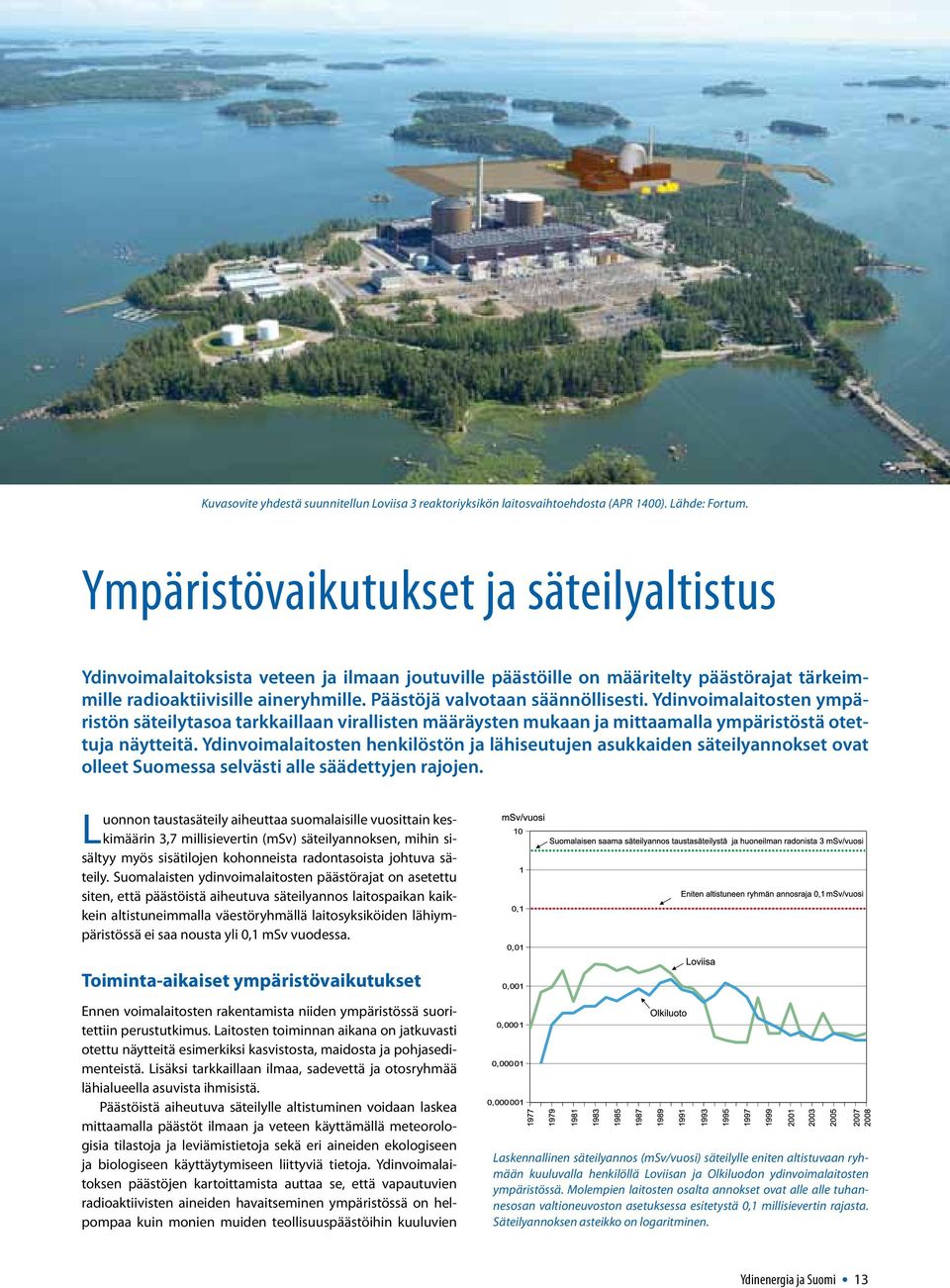 Päästöjä valvotaan säännöllisesti. Ydinvoimalaitosten ympäristön säteilytasoa tarkkaillaan virallisten määräysten mukaan ja mittaamalla ympäristöstä otettuja näytteitä.