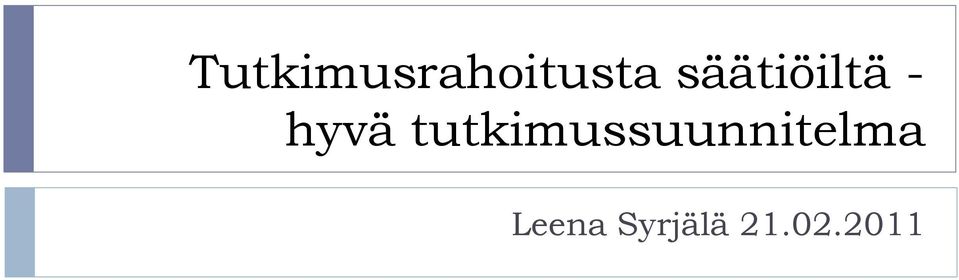 tutkimussuunnitelma