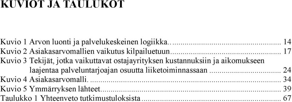 .. 17 Kuvio 3 Tekijät, jotka vaikuttavat ostajayrityksen kustannuksiin ja aikomukseen laajentaa