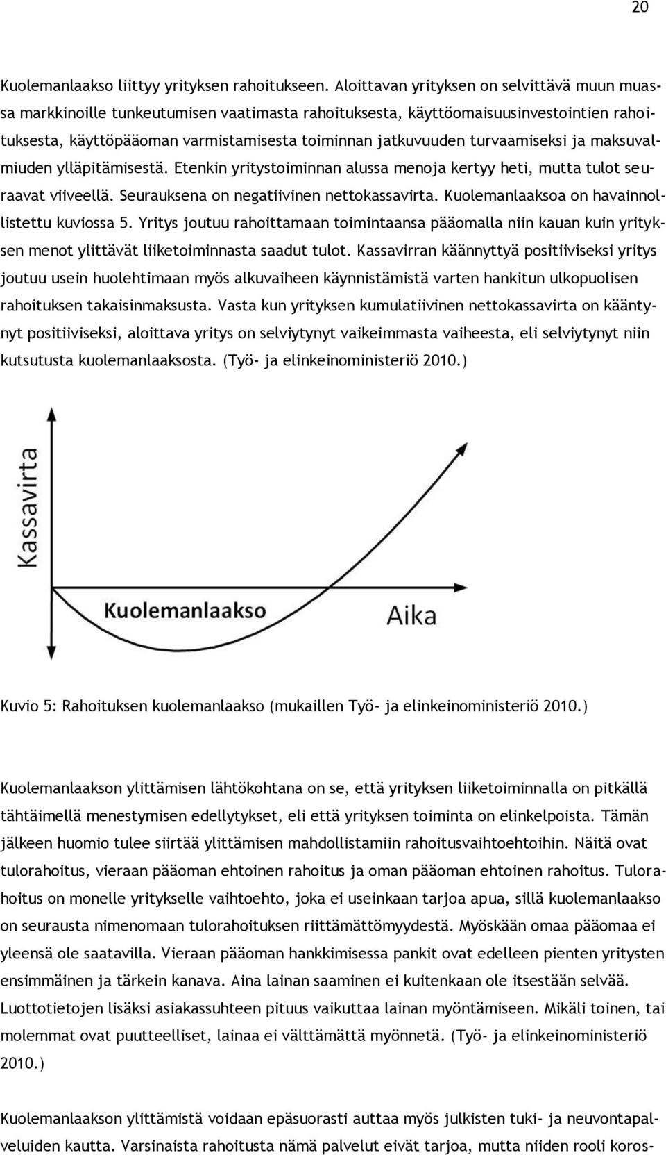 turvaamiseksi ja maksuvalmiuden ylläpitämisestä. Etenkin yritystoiminnan alussa menoja kertyy heti, mutta tulot seuraavat viiveellä. Seurauksena on negatiivinen nettokassavirta.