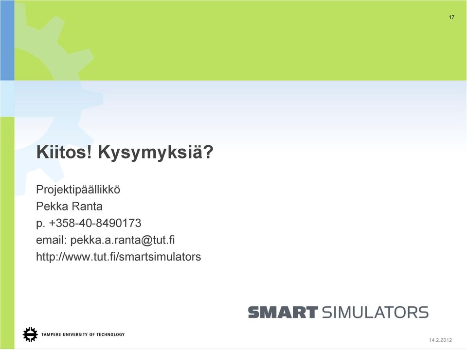 +358-40-8490173 email: pekka.a.ranta@tut.