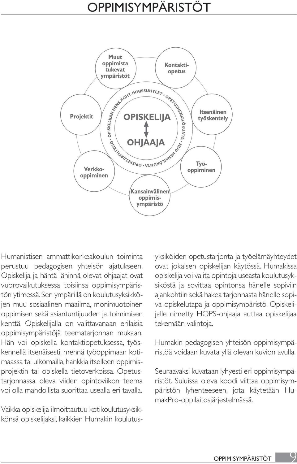 Sen ympärillä on koulutusyksikköjen muu sosiaalinen maailma, monimuotoinen oppimisen sekä asiantuntijuuden ja toimimisen kenttä.