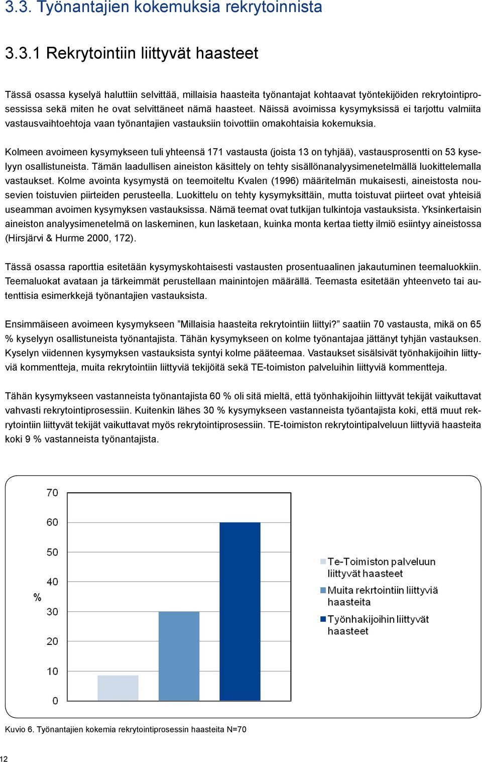 Näissä avoimissa kysymyksissä ei tarjottu valmiita vastausvaihtoehtoja vaan työnantajien vastauksiin toivottiin omakohtaisia kokemuksia.