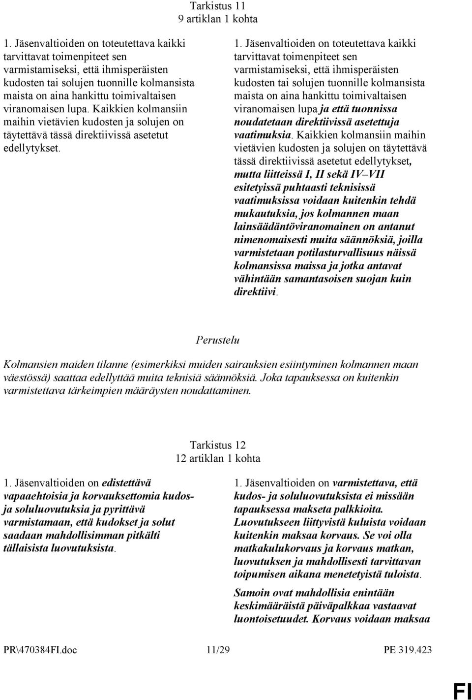 lupa. Kaikkien kolmansiin maihin vietävien kudosten ja solujen on täytettävä tässä direktiivissä asetetut edellytykset. 1.  lupa ja että tuonnissa noudatetaan direktiivissä asetettuja vaatimuksia.