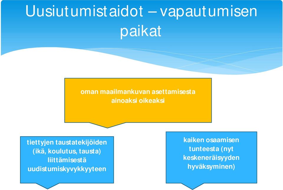 (ikä, koulutus, tausta) liittämisestä