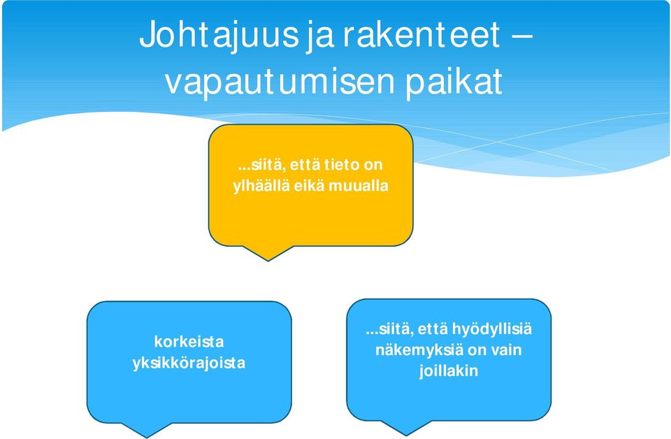 ..siitä, että tieto on ylhäällä eikä