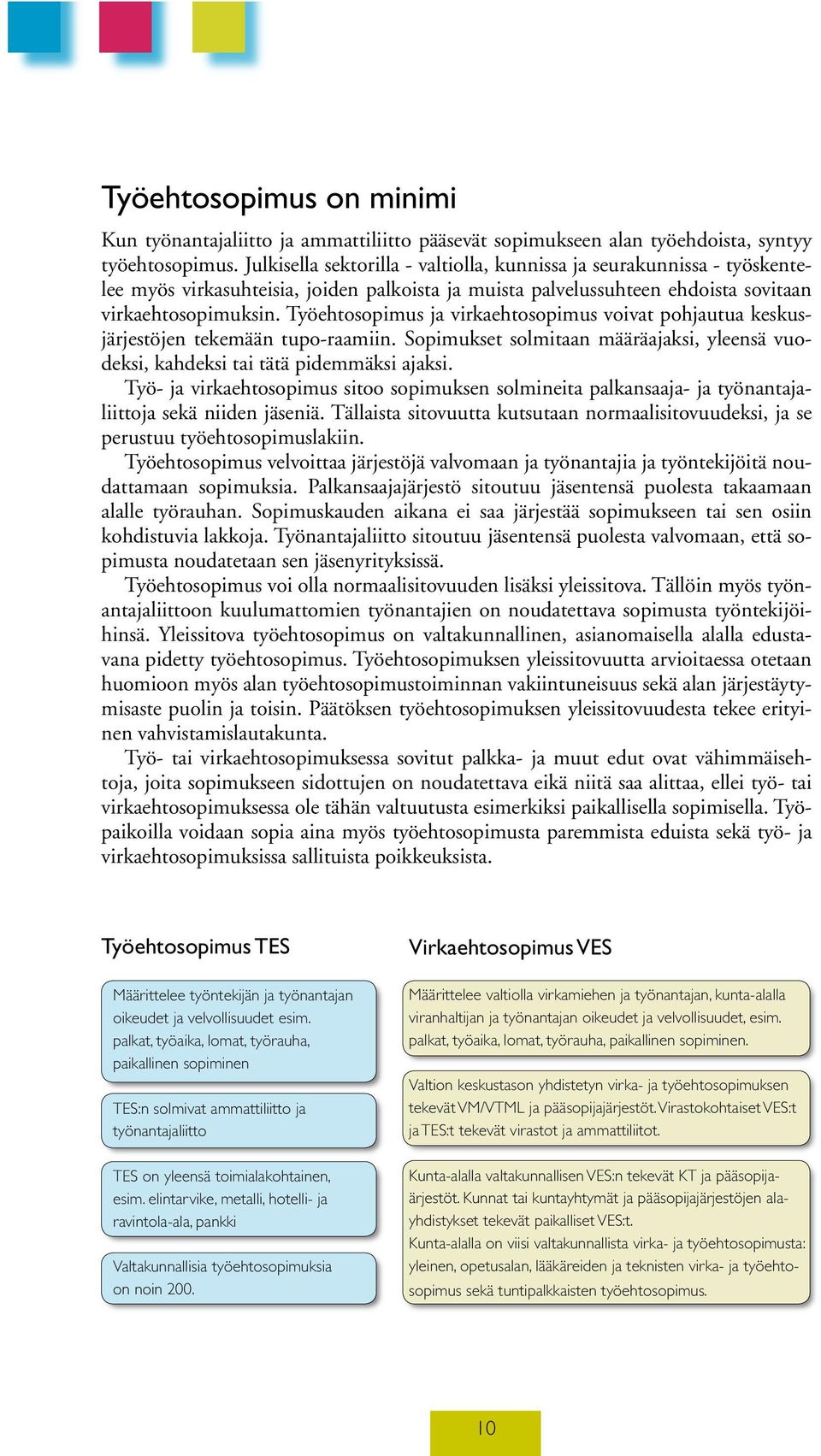 Työehtosopimus ja virkaehtosopimus voivat pohjautua keskusjärjestöjen tekemään tupo-raamiin. Sopimukset solmitaan määräajaksi, yleensä vuodeksi, kahdeksi tai tätä pidemmäksi ajaksi.