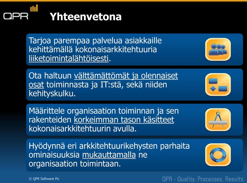 Ota haltuun välttämättömät ja olennaiset osat toiminnasta ja IT:stä, sekä niiden kehityskulku.