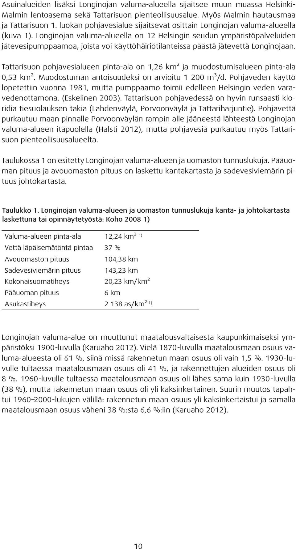 Longinojan valuma-alueella on 12 Helsingin seudun ympäristöpalveluiden jätevesipumppaamoa, joista voi käyttöhäiriötilanteissa päästä jätevettä Longinojaan.