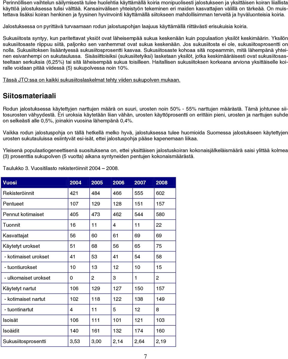 On muistettava lisäksi koiran henkinen ja fyysinen hyvinvointi käyttämällä siitokseen mahdollisimman terveitä ja hyväluonteisia koiria.