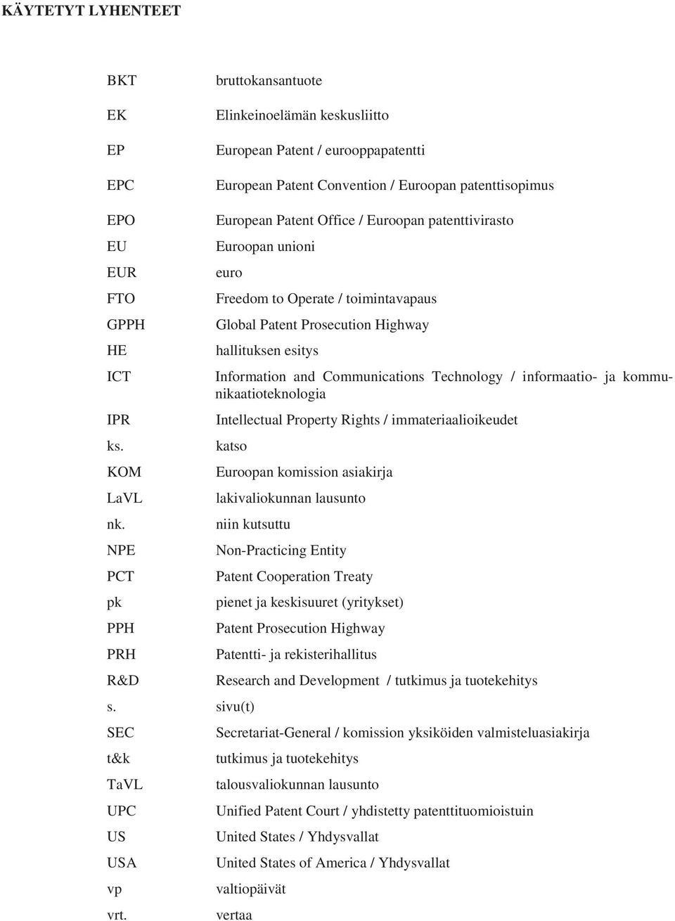 / informaatio- ja kommunikaatioteknologia IPR Intellectual Property Rights / immateriaalioikeudet ks. katso KOM Euroopan komission asiakirja LaVL lakivaliokunnan lausunto nk.