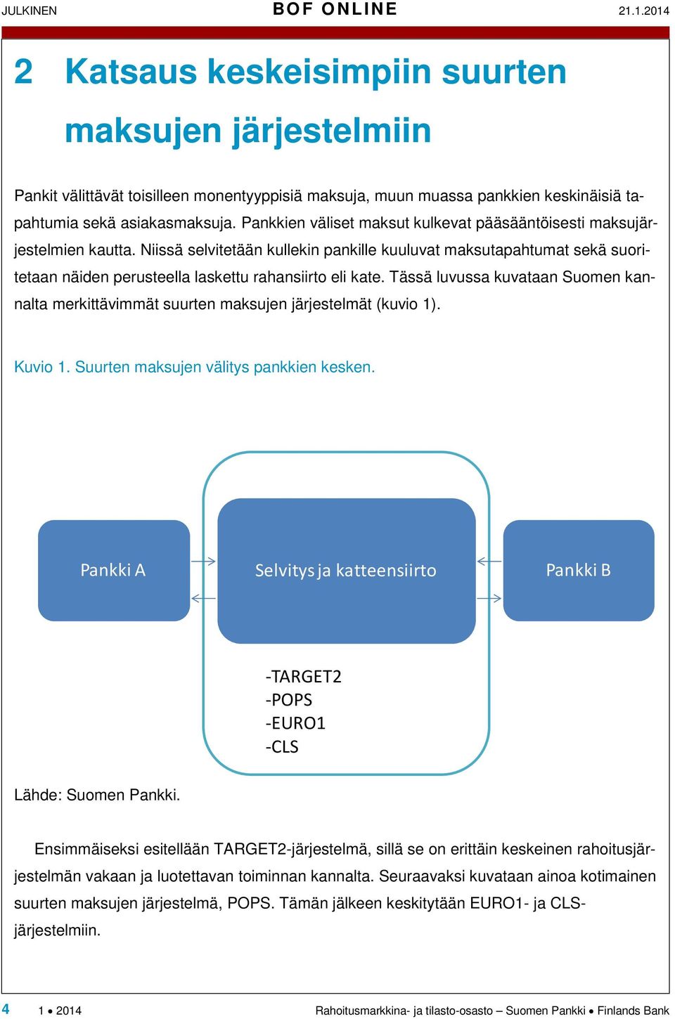 Niissä selvitetään kullekin pankille kuuluvat maksutapahtumat sekä suoritetaan näiden perusteella laskettu rahansiirto eli kate.