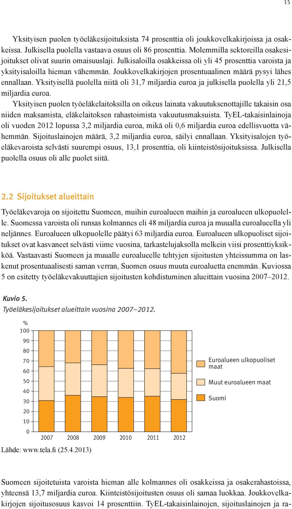 Joukkovelkakirjojen prosentuaalinen määrä pysyi lähes ennallaan. Yksityisellä puolella niitä oli 31,7 miljardia euroa ja julkisella puolella yli 21,5 miljardia euroa.