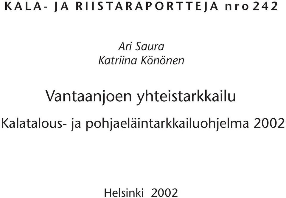 yhteistarkkailu Kalatalous- ja