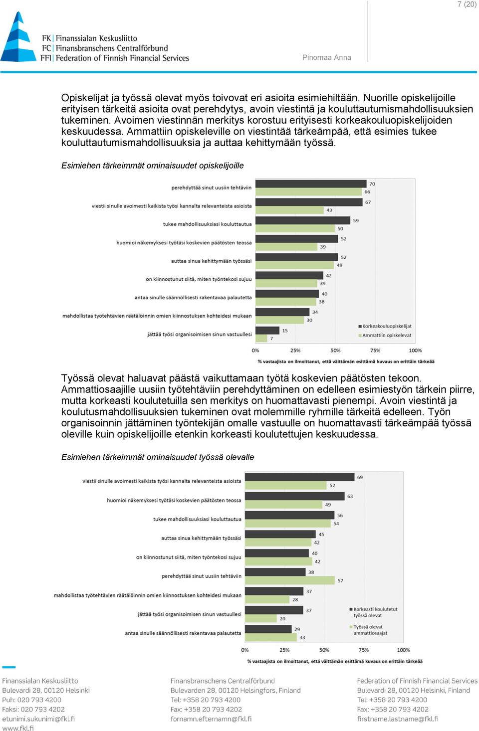 Avoimen viestinnän merkitys korostuu erityisesti korkeakouluopiskelijoiden keskuudessa.