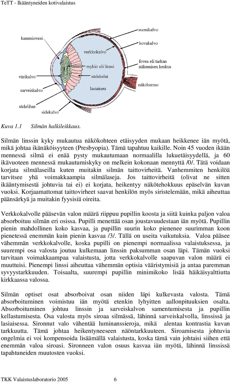 Tätä voidaan korjata silmälaseilla kuten muitakin silmän taittovirheitä. Vanhemmiten henkilöä tarvitsee yhä voimakkaampia silmälaseja.