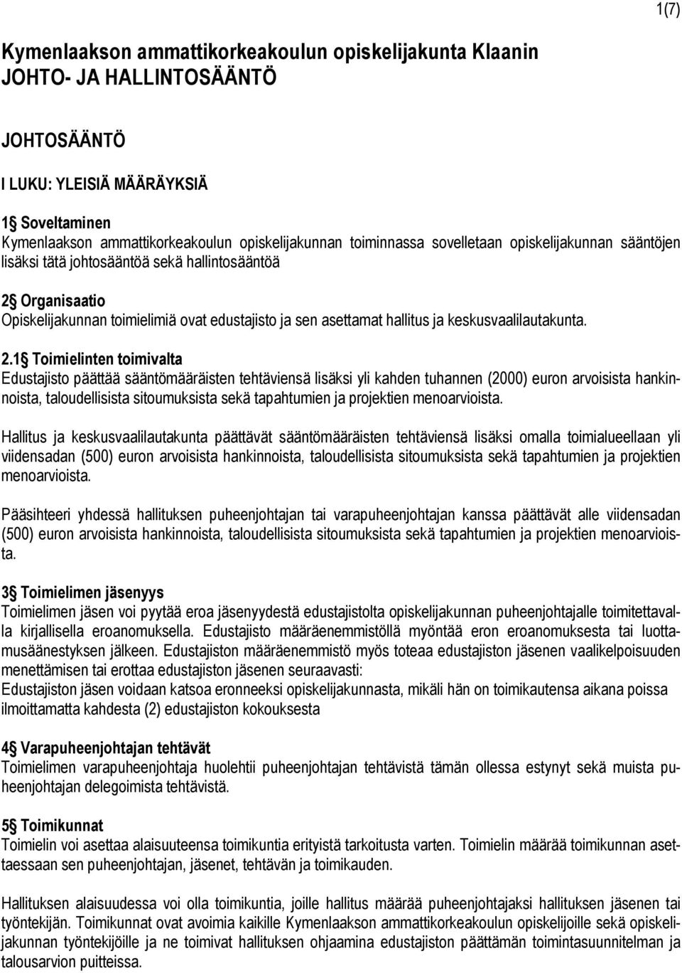 keskusvaalilautakunta. 2.