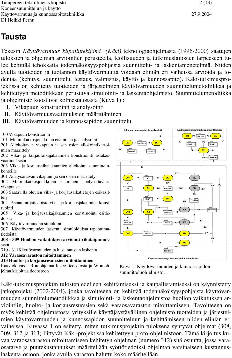 Niiden avulla tuotteiden ja tuotannon käyttövarmuutta voidaan eliniän eri vaiheissa arvioida ja todentaa (kehitys, suunnittelu, testaus, valmistus, käyttö ja kunnossapito).