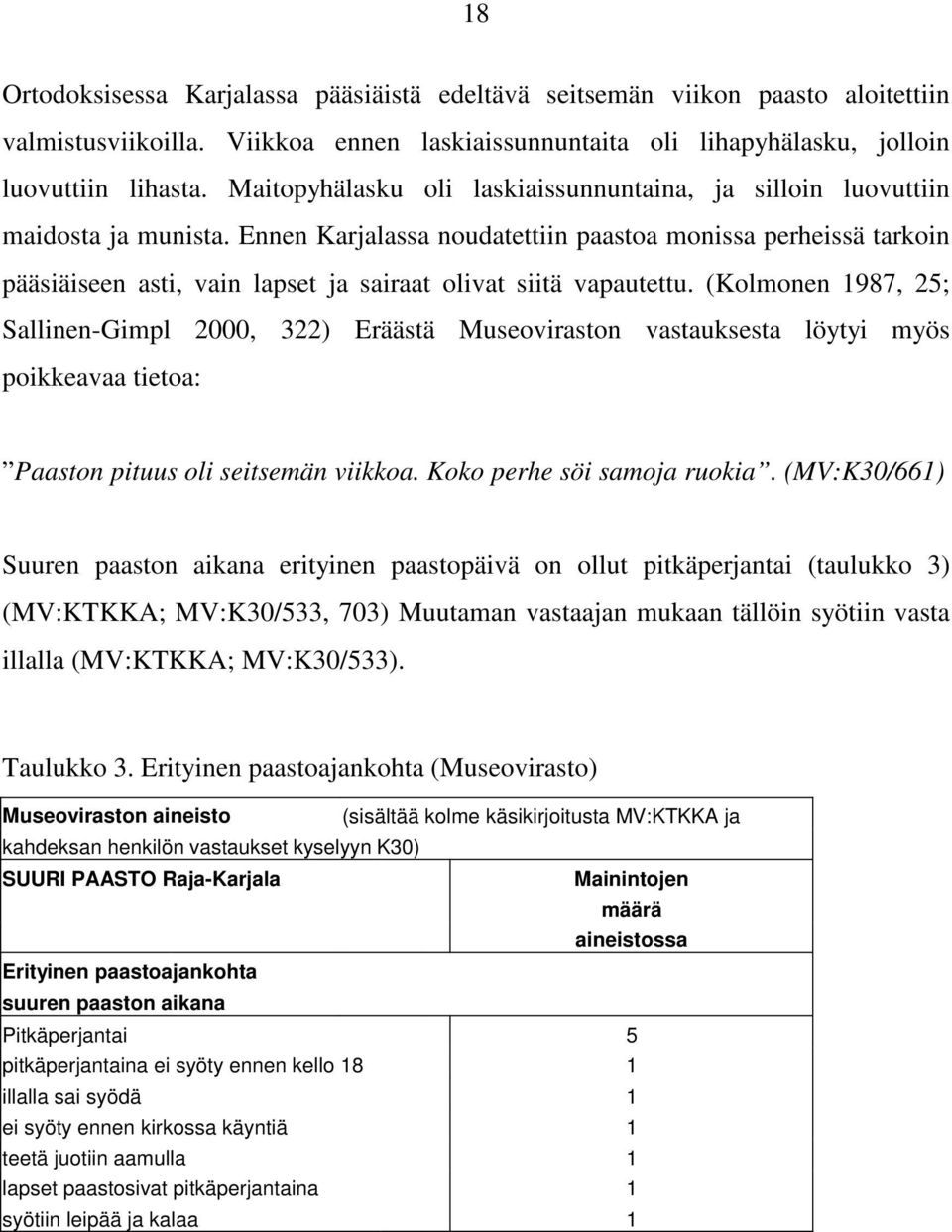 Ennen Karjalassa noudatettiin paastoa monissa perheissä tarkoin pääsiäiseen asti, vain lapset ja sairaat olivat siitä vapautettu.